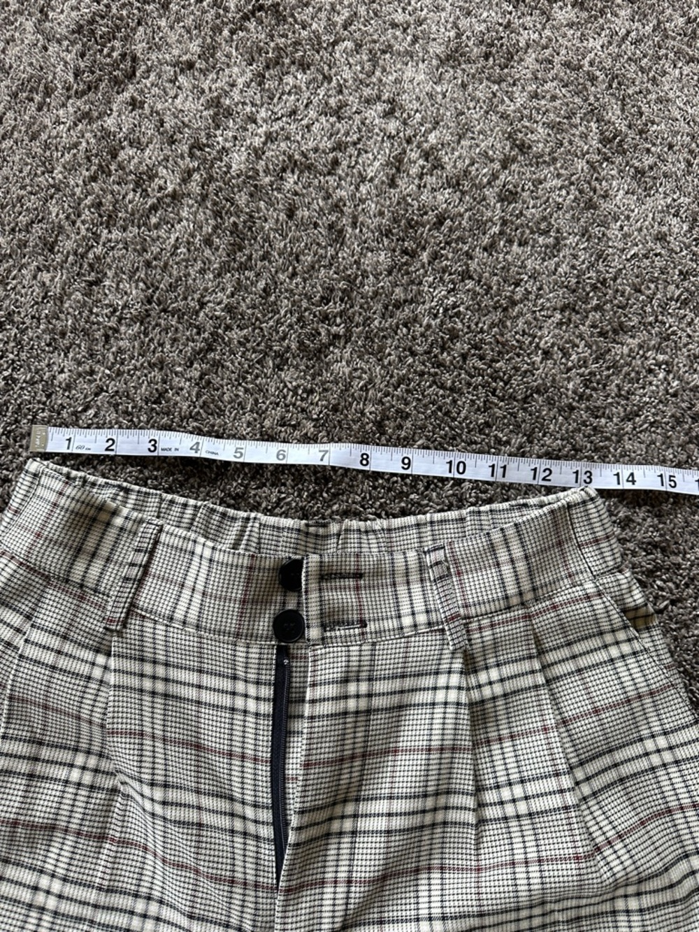 Full Tilt Plaid High-Waist Ankle Pants in Cream Black Size Small Office Classic - Picture 4 of 8